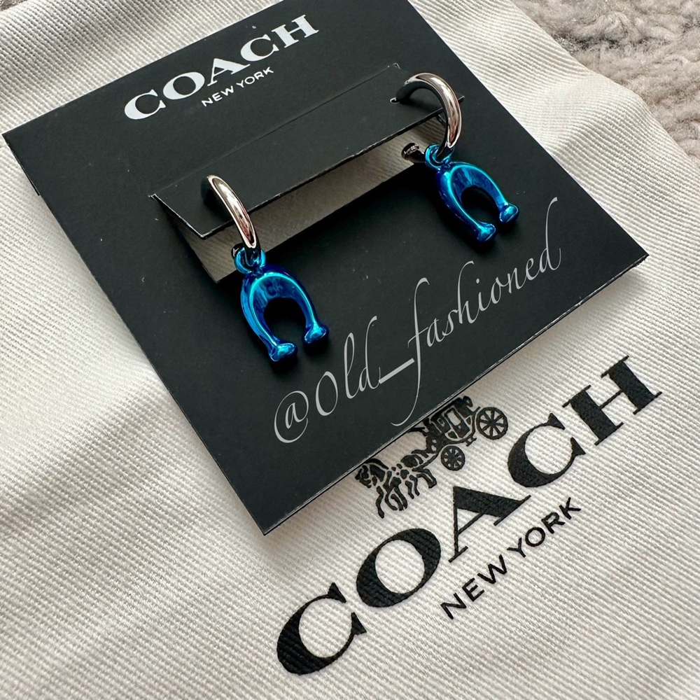 COACH Hanging C Huggie Earrings - Picture 3 of 7
